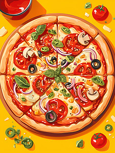 美味的披萨背景图片