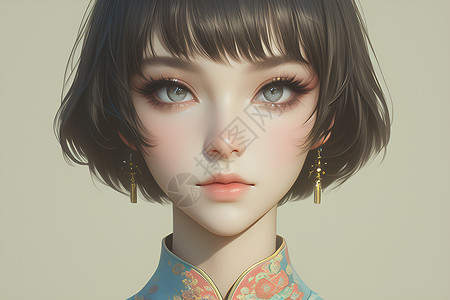 中国古装美少女背景图片