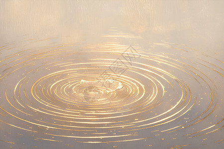 细雨水中圆形涟漪插画