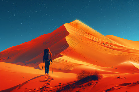沙漠行者的远行插画