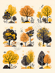 秋天大树的色彩背景图片