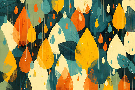 雨滴形状抽象形状的雨滴插画