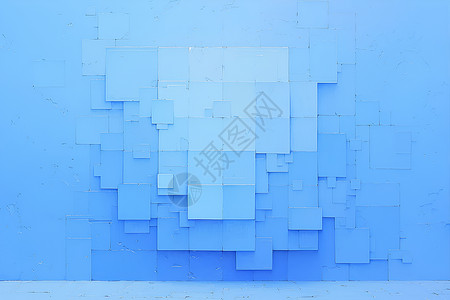墙面施工蓝色几何背景插画