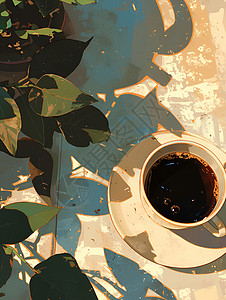一杯香醇黑咖啡背景图片