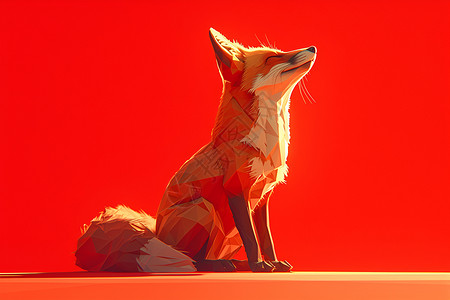 火红的狐狸绘画的小狐狸插画