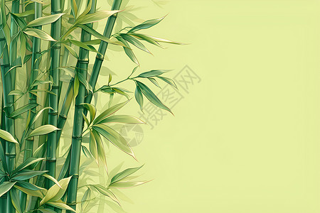 绿色的竹子插画背景图片