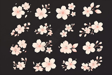 设计的樱花花卉背景图片