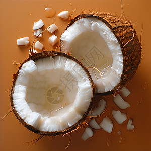 白白的椰肉背景图片