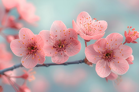 书包中花卉近景中的樱花背景