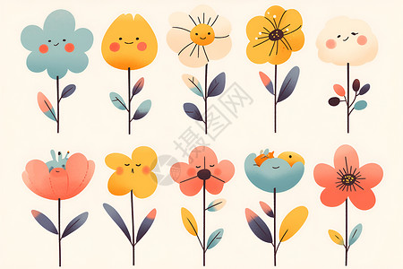 花卉插图背景图片