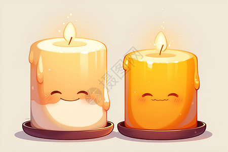 温馨可爱的蜡烛插画背景图片