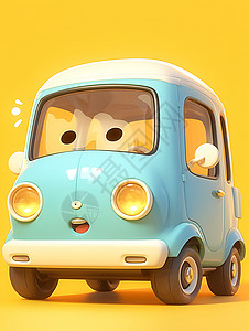 可爱的小汽车插画背景图片