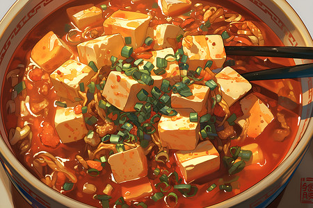 美味麻婆豆腐背景图片