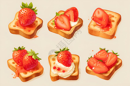美味泰国山竹果果莓面包图甜美插画插画