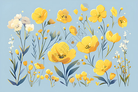 田园的小黄花背景图片