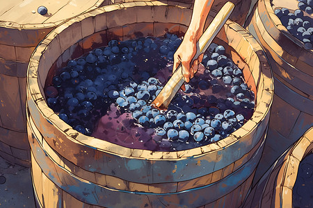 绘画的葡萄酒插画背景图片