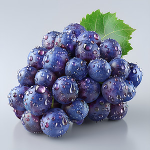 葡萄豆紫色葡萄串插画