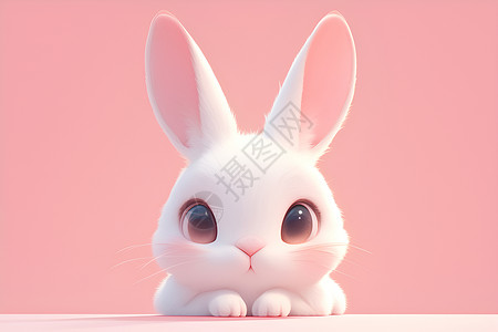 遥感图像调皮可爱的兔子插画