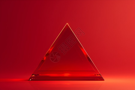 三角形立体红色三角形插画