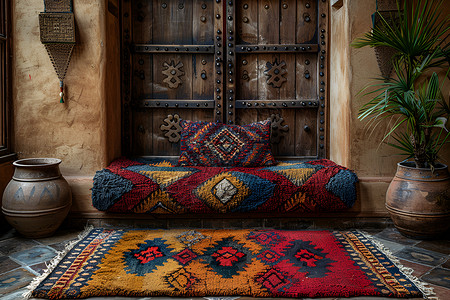 色彩艳丽的地毯背景图片