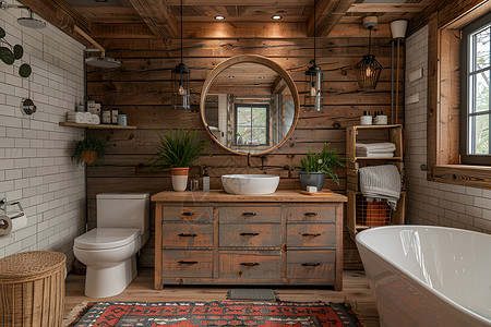 浴室五金温馨乡村卫生间设计图片