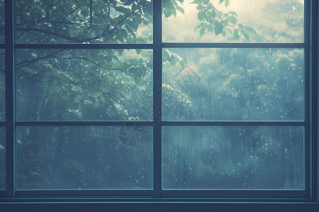 窗户上的细雨背景图片