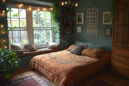 舒适背景传统与现代融合的卧室设计图片
