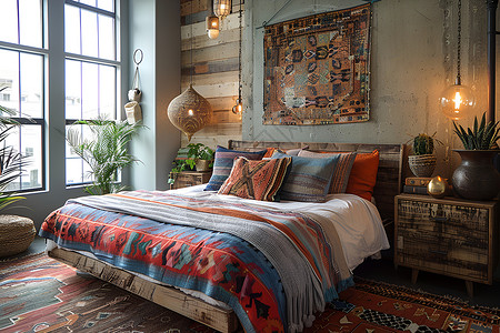 美式床美式乡村卧室装修设计图片