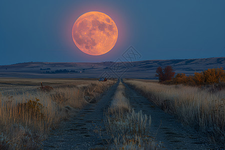 乡村明亮的月亮背景图片