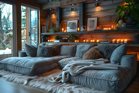 舒适的客厅柔软的沙发背景图片