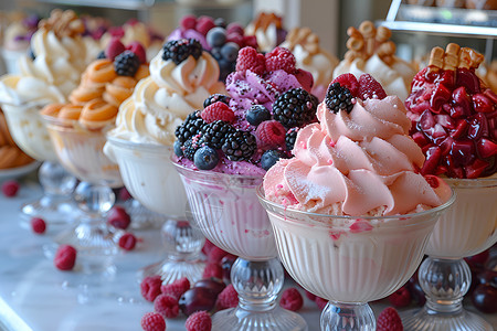 冰淇淋水果美味的冰淇淋背景