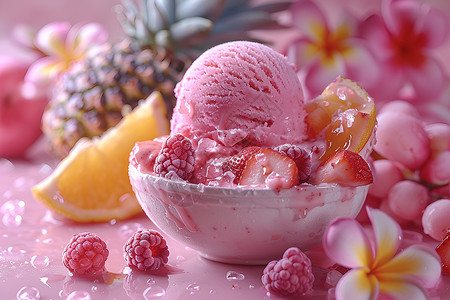 粉色的冰淇淋背景图片