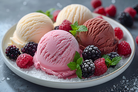 精美甜点精美的冰淇淋盛宴背景