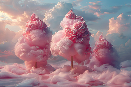 糖果世界粉色世界棉花糖设计图片