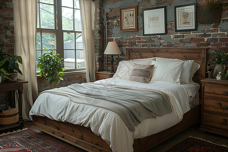 现代复古温馨木质主题卧室设计图片