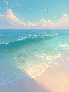 大梅沙海滩阳光下的海滩插画