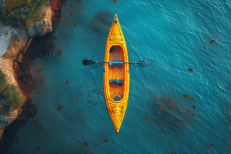 湖面上的独木舟背景图片