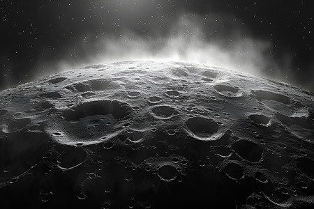 林坑奇观的月球表面插画