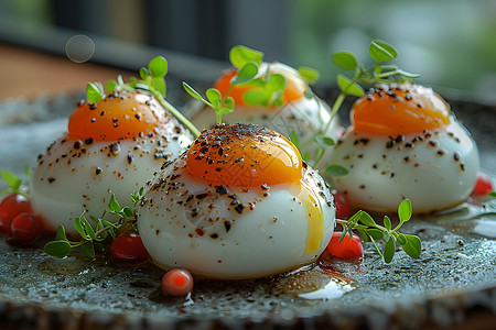 鸡蛋烹饪的艺术高清图片
