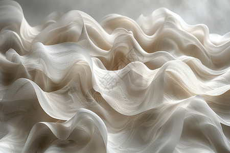 白色纱布堆叠的波浪插画