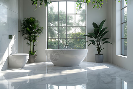 浴缸马桶现代白色卫生间背景