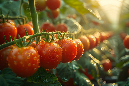 蔬菜植物温室的番茄背景