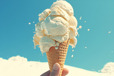 冰淇淋甜筒清甜的冰淇淋背景