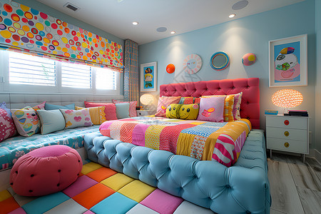 彩色的儿童房背景图片