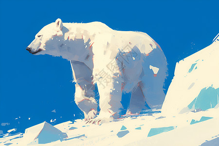雪地上的北极熊高清图片