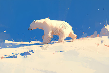 一只白色的北极熊背景图片