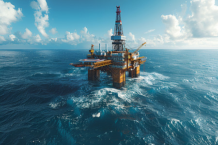 海上石油钻井平台高清图片