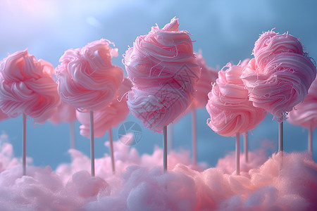 棉花糖零食梦幻棉花糖群落设计图片