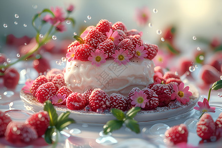 树莓蛋糕背景