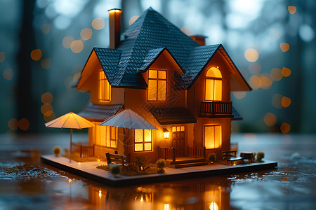 纸质家庭房屋模型高清图片